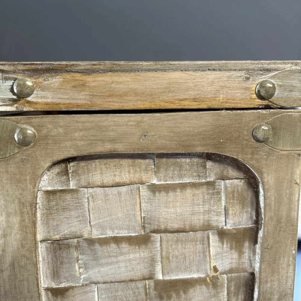 Rustic Cabin Upcycled Wooden Tissue Box Cover Square Facial Holder Hinged Lidded